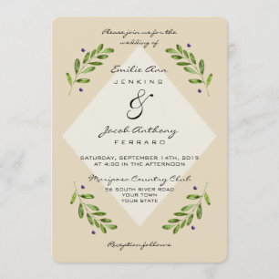Einfache, moderne botanische Lässige Hochzeitseinl Einladung