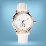 Einfache moderne Burgundy Gold Monogram Armbanduhr<br><div class="desc">Einfache moderne Burgundy und Gold Monogram,  die auf weißem Hintergrund entworfen wurden,  machen es schön. Leicht als Geschenk oder für den persönlichen Gebrauch personalisiert.</div>