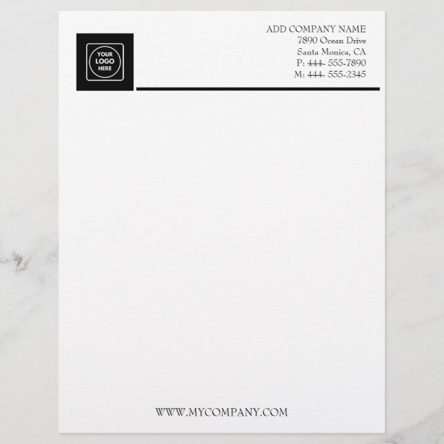 Einfache moderne Büro-Branding-Briefkopf Briefbogen (Vorderseite)