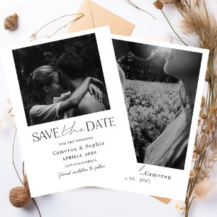 Einfache moderne Collage Minimale Foto einzigartig Save The Date