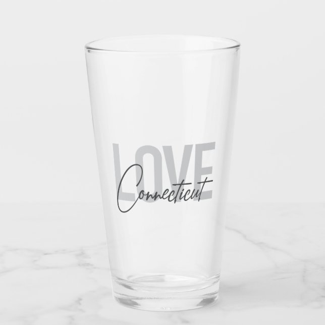 Einfache, moderne, coole Design-Liebe Connecticut Glas (Vorderseite)