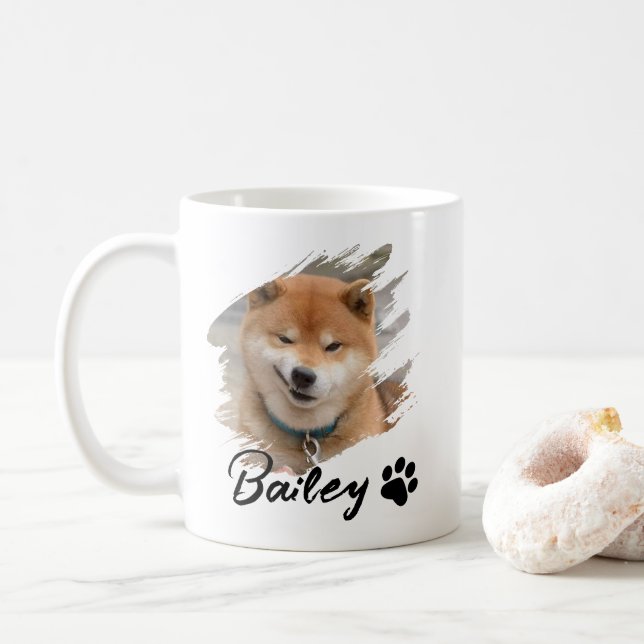 Einfache moderne coole Typografie Name und Foto de Kaffeetasse (Mit Donut)