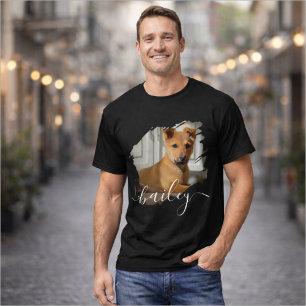 Einfache moderne coole Typografie Name und Foto de T-Shirt