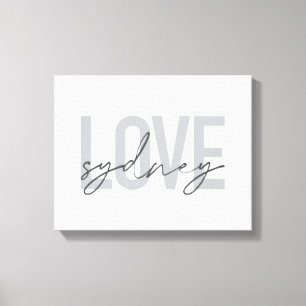 Einfache, moderne, coole, urbane Design Liebe Sydn Leinwanddruck