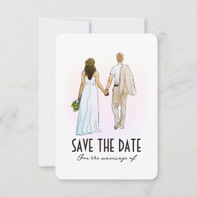 Einfache, moderne Couple-Save the Date-Karte Save The Date (Vorderseite)