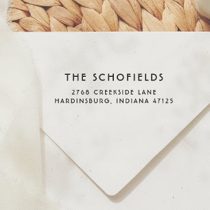 Einfache moderne Deco-Schriftfamilie Name Rücksend Permastempel