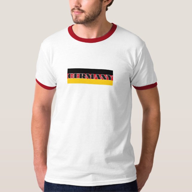 Einfache Moderne Deutsche Flagge Souvenir T-Shirt (Vorderseite)