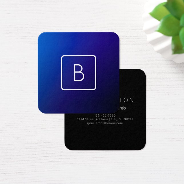 Einfache moderne dunkle blaue Ombre Gradient & Mon (Schreibtisch)