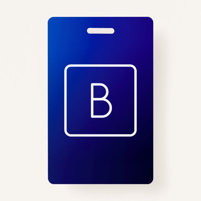 Einfache moderne dunkle blaue Ombre Gradient & Mon Ausweis (Vorderseite)