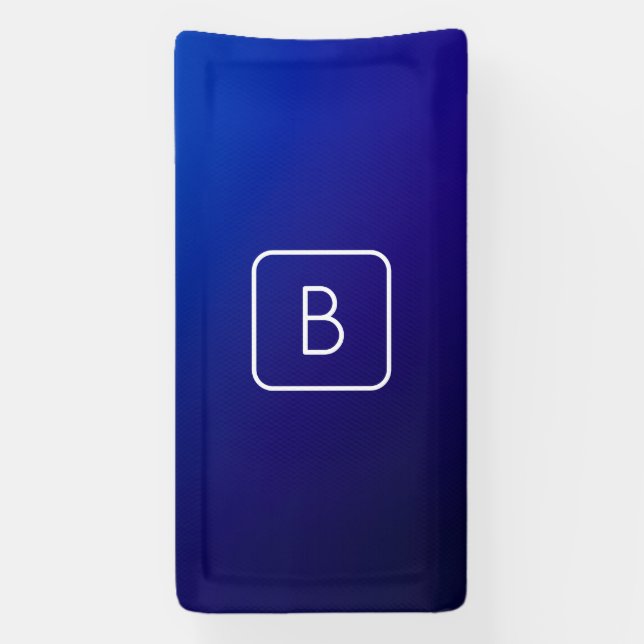 Einfache moderne dunkle blaue Ombre Gradient & Mon Banner (Vertikal)