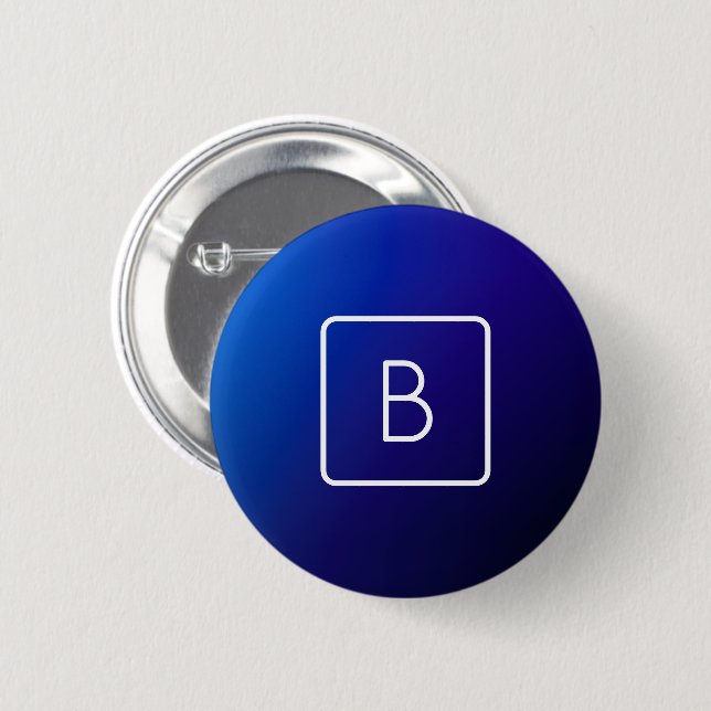 Einfache moderne dunkle blaue Ombre Gradient & Mon Button (Vorne & Hinten)