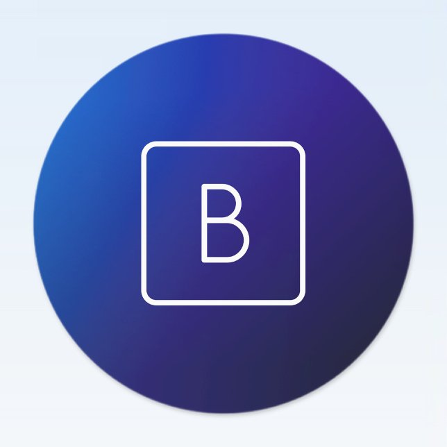 Einfache moderne dunkle blaue Ombre Gradient & Mon Etiketten (Von Creator hochgeladen)