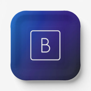 Einfache moderne dunkle blaue Ombre Gradient & Mon Pappteller