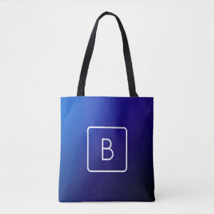 Einfache moderne dunkle blaue Ombre Gradient & Mon Tasche
