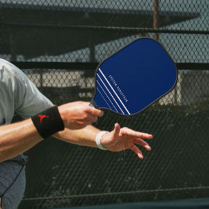 Einfache, moderne dunkle Navy Blue Streifen Pickleball Schläger