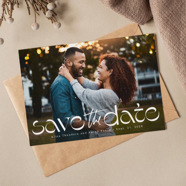 Einfache moderne einzigartige Art Foto Save The Date (Von Creator hochgeladen)