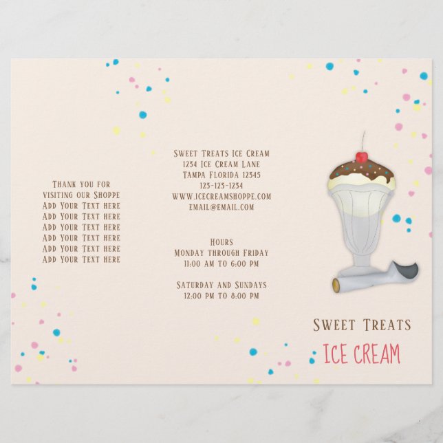 Einfache moderne Eiscreme Sprinkles Minimalistisch Flyer (Vorne)