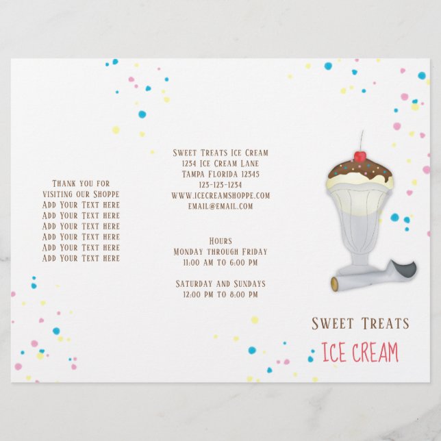 Einfache moderne Eiscreme Sprinkles Minimalistisch Flyer (Vorne)