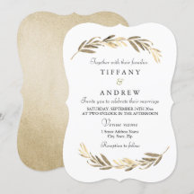 Einfache moderne Elegant Gold Leaf Hochzeit
