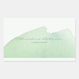 Einfache moderne Elegant Green Blue Watercolor Rechteckiger Aufkleber