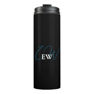Einfache Moderne Elegant Schwarz/Weiß Mit Monogram Thermosbecher