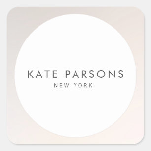 Einfache moderne Elegant warmes Silber Quadratischer Aufkleber