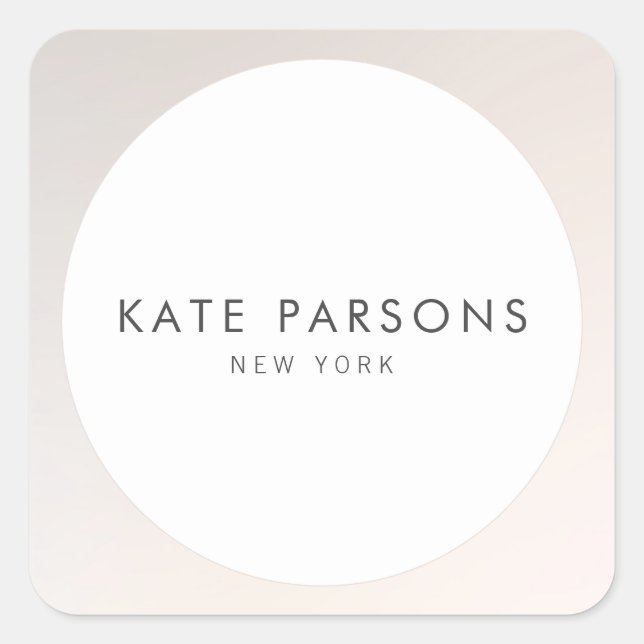 Einfache moderne Elegant warmes Silber Quadratischer Aufkleber (Vorderseite)