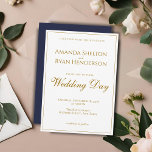 Einfache moderne Elegante Goldene Skriptereien Einladung<br><div class="desc">Moderne und elegante Einladung zur Hochzeit. Diese einfache, moderne Hochzeitseinladung ist ideal, um Ihre Hochzeitsgäste einzuladen. Der Text ist ein goldenes, modernes Skript auf weißem Hintergrund. Sie können den gesamten Text ganz einfach anpassen - personalisieren Sie ihn mit dem Namen der Braut, dem Namen des Bräutigams, Datum und Uhrzeit, dem...</div>