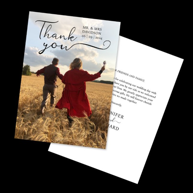 Einfache moderne Elegante Kalligrafie Dankbarkeit  Dankeskarte (Von Creator hochgeladen)