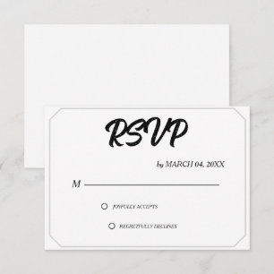 Einfache moderne elegante klassische Hochzeits-RSV RSVP Karte