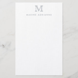 Einfache moderne, elegante Silver Gray Monogram Briefpapier