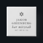 Einfache Moderne Elegante Star von David Bar Mitzv Button<br><div class="desc">Design besteht aus Sans Serif Typografie und spielerischer,  kursiver Schrift Typografie auf einem einfachen Hintergrund. Abrufbar unter: http://www.zazzle.com/store/selectpartysupplies</div>