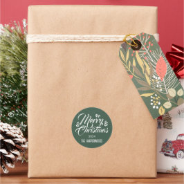 Einfache moderne Elegante Weihnachtsfamilie Runder Aufkleber