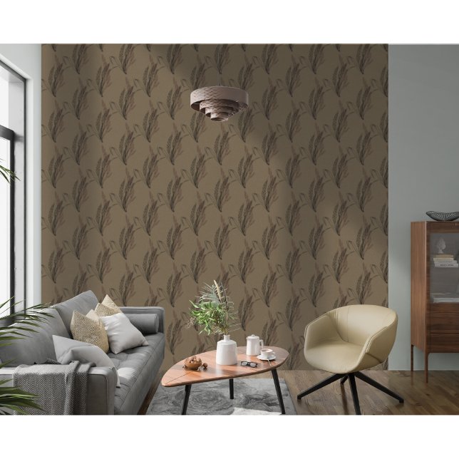 Einfache moderne Elegante Wheat Pattern Brown Tapete (Von Creator hochgeladen)