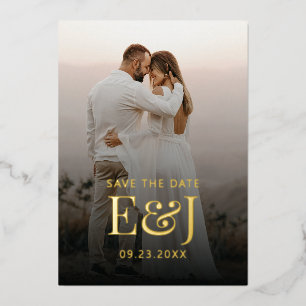 Einfache moderne Eleganz Save the Date Hochzeit Folieneinladung