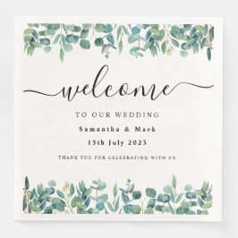 Einfache moderne Eukalyptus Wedding Napkin Serviette