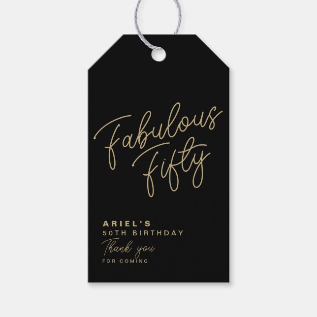 Einfache moderne, fabelhafte 50 Personalisiert Geschenkanhänger (Vorderseite)
