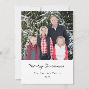 Einfache moderne Familienfotos Frohe Weihnachten