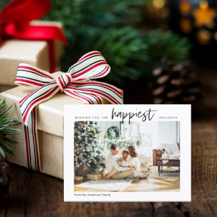 Einfache moderne Familienfotos   Glückliche Feiert Postkarte