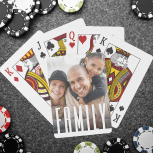 Einfache moderne Familienfotos Spielkarten