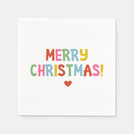 Einfache moderne Farben frohe Weihnachten Serviette