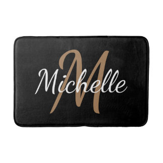 Einfache moderne Fett-Typografie und Name Monogram Badematte