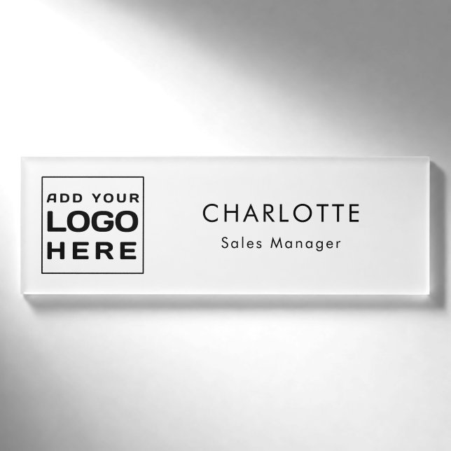 Einfache, moderne Firmenlogos - Mitarbeiter indivi Namenschild (Vorderseite)