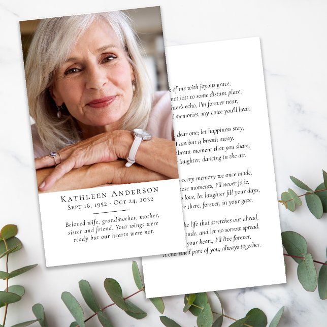 Einfache moderne Foto Beerdigungskarte (Von Creator hochgeladen)