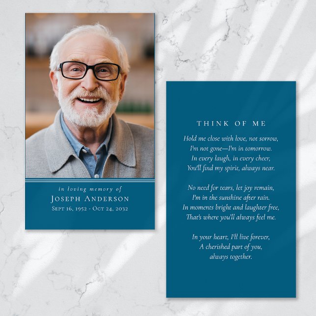 Einfache moderne Foto Beerdigungskarte (Von Creator hochgeladen)