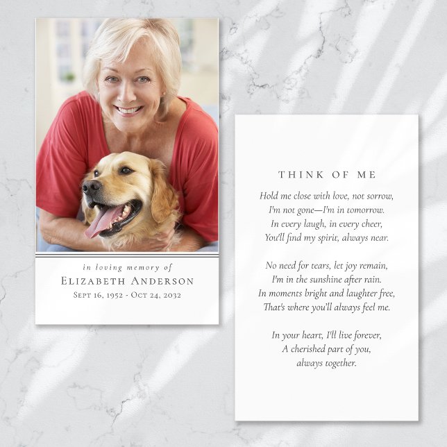 Einfache moderne Foto Beerdigungskarte (Von Creator hochgeladen)