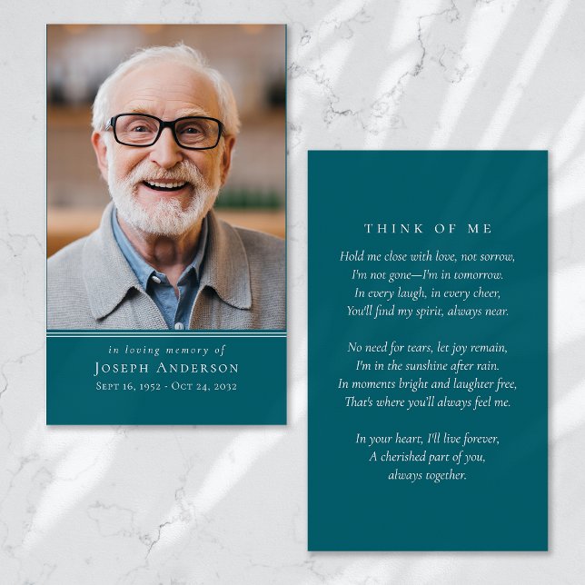 Einfache moderne Foto Beerdigungskarte (Von Creator hochgeladen)
