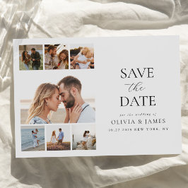 Einfache moderne Foto Collage Hochzeit Save The Date