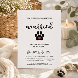 Einfache moderne Foto Dog Lover Pet Wedding Einladung