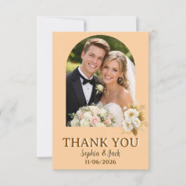 Einfache moderne Foto-Hochzeit Danke